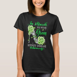 Camiseta Em Março Usamos Verde Borboleta Doença Renal C