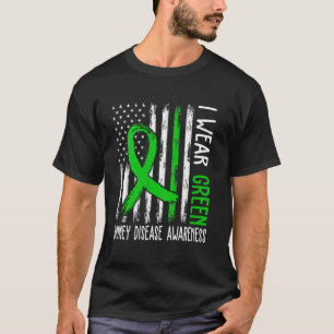 Camiseta Em Março Usamos Verde Conscientização da Doença Re