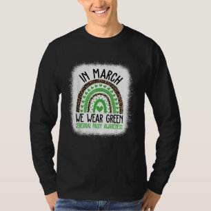 Camiseta Em Março Usamos Verde Conscientização da Paralisia
