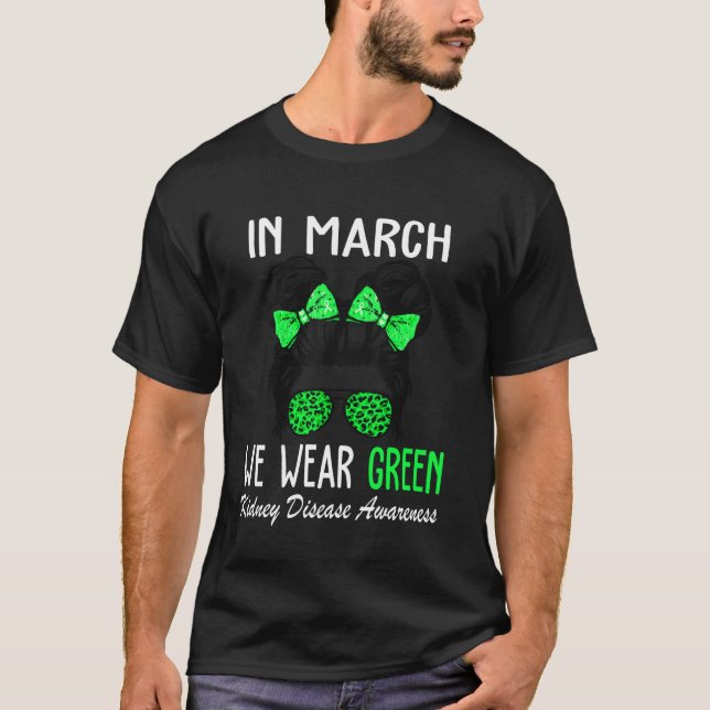 Camiseta Em Março Usamos Verde Conscientização sobre Doença (Frente)