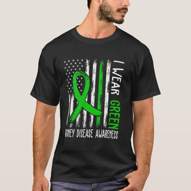 Camiseta Em Março Usamos Verde Conscientização sobre Doença (Frente)