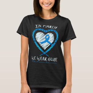 Camiseta Em março use azul para a conscientização do câncer