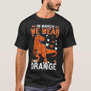 Camiseta Em março, Vestimos a esclerose múltipla laranja Re