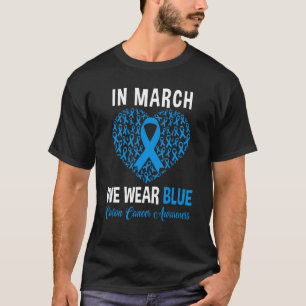Camiseta Em Março Vestimos Azul Para Sensibilização Do Canc