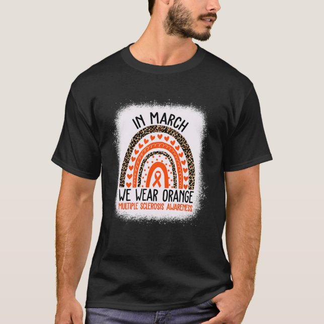Camiseta Em Março, Vestimos O Guerreiro Laranja De Fita Múl (Frente)