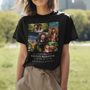 Camiseta Em Memória Carinhosa 5 x Colagem de Fotos Memorial
