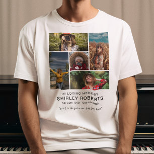 Camiseta Em Memória Carinhosa 5 x Colagem de Fotos Memorial