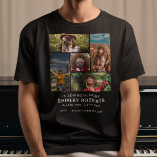 Camiseta Em Memória Carinhosa 5 x Colagem de Fotos Memorial