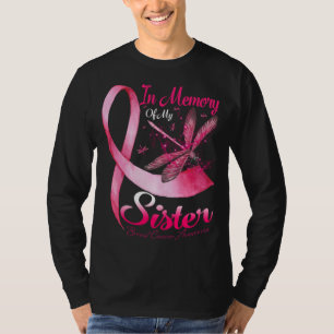 Camiseta Em memória da minha irmã Dragonfly Cancer Awa