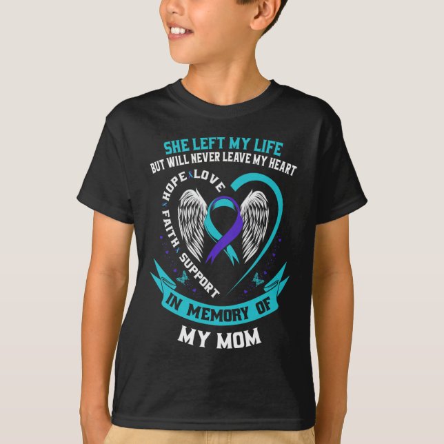Camiseta Em Memória Da Minha Mãe Perda Do Suicídio Da Mãe A (Frente)