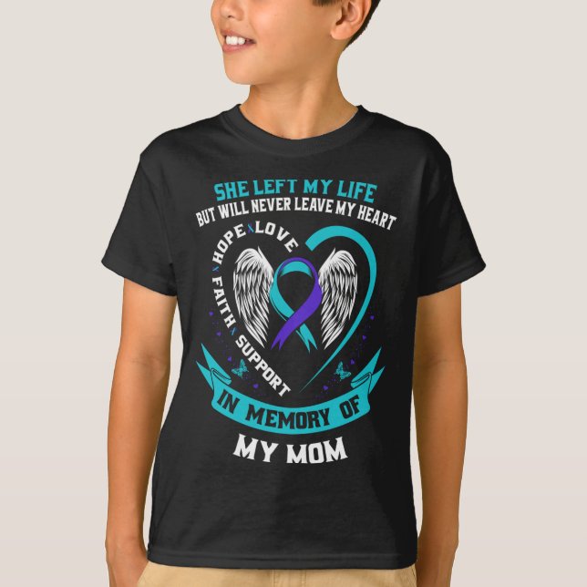 Camiseta Em Memória Da Perda Da Mãe Consciência Do Suicídio (Frente)