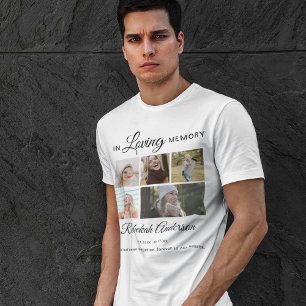 Camiseta Em memória de amor   5 Colagem de Fotografias   Me