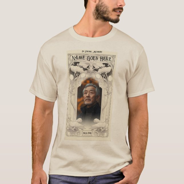 Camiseta Em memória de amor, bege (Frente)