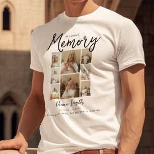 Camiseta Em memória de amor   Memorial de Colagem de Fotos 