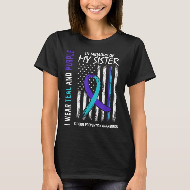 Camiseta Em Memória de Minha Irmã Prevenção Conscientização (Frente)