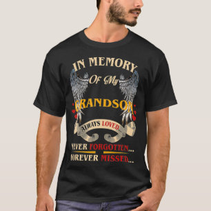 Camiseta Em memória do meu neto sempre amado nunca esquecid
