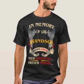 Camiseta Em memória do meu neto sempre amado nunca esquecid