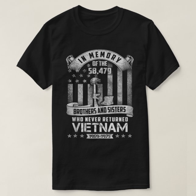 Camiseta Em memória do veterano do Vietnã (Frente do Design)