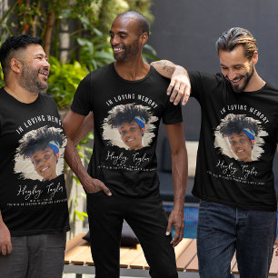 Camiseta Em Memória Querida Memorial de Foto com Efeito B