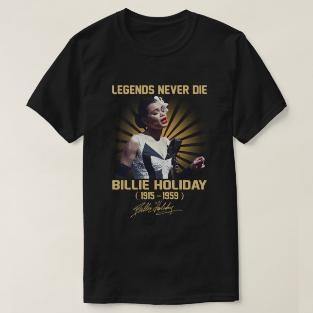 Camiseta Em Memórias Da Lenda Musical Billie Holiday (Frente do Design)