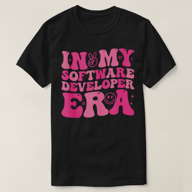 Camiseta Em Meu Software Developer Era Funny Retro Gifts 1 (Frente do Design)