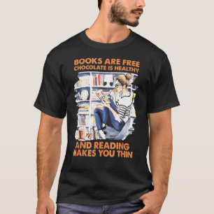 Camiseta Em Meu Sonho Os Livros Estão O Chocolate Gratuito