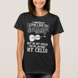 Camiseta Em minha cabeça eu estou jogando meu violoncelo