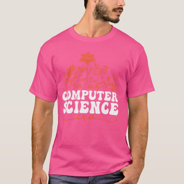 Camiseta Em Minha Computação Era Floral Design (Frente)