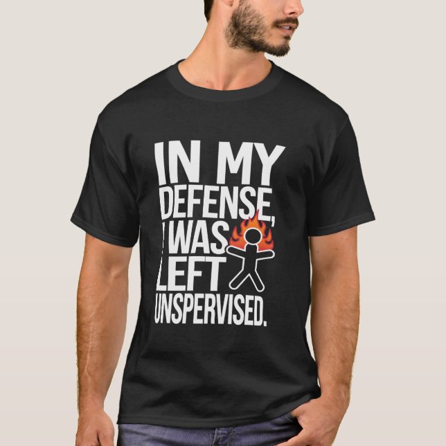Camiseta EM MINHA DEFESA, EU FUI DEIXADO SEM SUPERVISÃO. En (Frente)