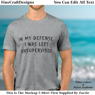 Camiseta Em Minha Defesa Piada Tendência Citação Tri-Blend