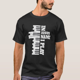 Camiseta Em Nome De Jesus Adoro Tocar Piano Música Cristã V