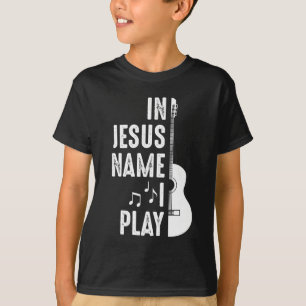 Camiseta Em nome de Jesus, ativista guitarrista cristão