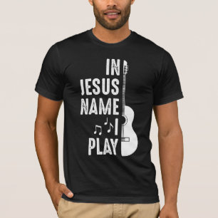 Camiseta Em nome de Jesus, ativista guitarrista cristão
