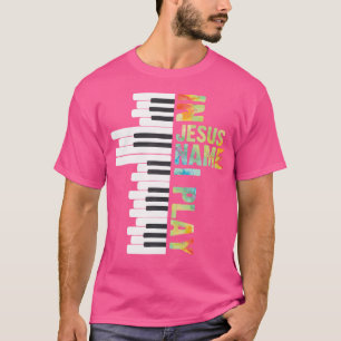 Camiseta Em Nome de Jesus Eu To Co Piano Música Cristã Vint
