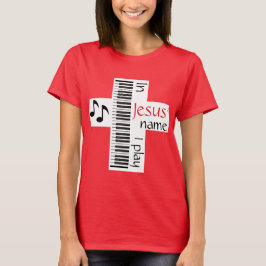 Camiseta Em nome de Jesus, eu toco