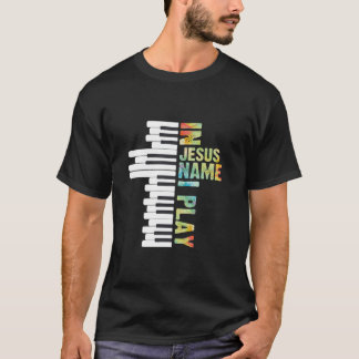 Camiseta Em Nome de Jesus, Toco Piano Música Cristã Vintage