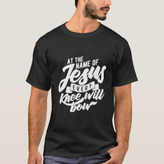 Camiseta Em Nome De Jesus, Todo Joelho Vai Arco