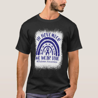 Camiseta Em Novembro Nós Usamos Azul Twinkle Rainbow .co
