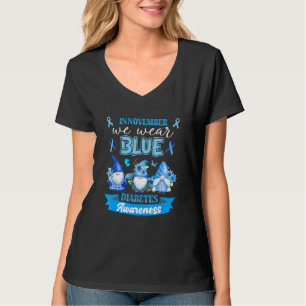 Camiseta Em Novembro Nós Usamos Gnome Azul Conscientização 