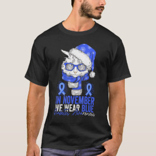 Camiseta Em Novembro Nós Usamos o Gato Azul Conscientização