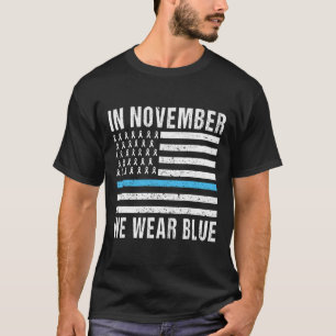 Camiseta Em novembro usamos o azul Mês de conscientização s