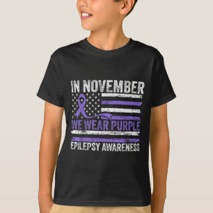 Camiseta Em novembro use roxo conscientização sobre epileps