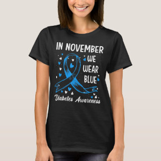Camiseta Em novembro, Vestimos a consciência azul da diabet