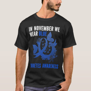 Camiseta Em novembro, Vestimos a consciência azul da diabet