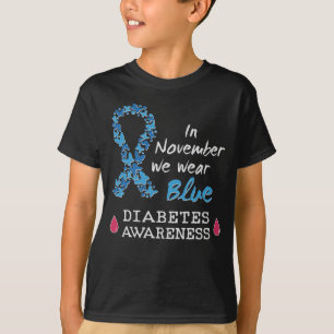 Camiseta Em novembro, vestimos a consciência azul da diabet