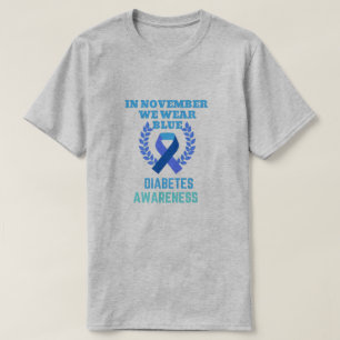 Camiseta Em novembro, Vestimos a consciência da diabetes a