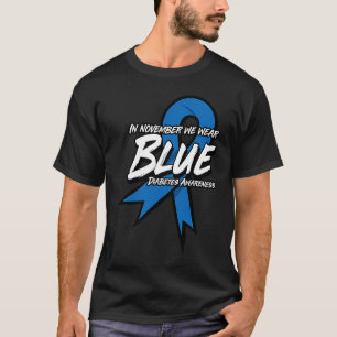 Camiseta Em novembro, Vestimos a Consciência da Diabetes Az