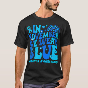 Camiseta Em novembro Vestimos a consciência da diabetes azu