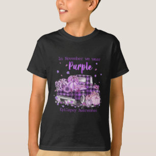 Camiseta Em novembro Vestimos Awarenes Púrpuros de Epilepsi