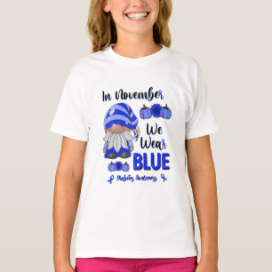 Camiseta Em novembro, Vestimos Azul: Sensibilização para 